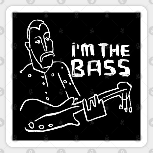 I'm The Bass Guitar Player Sticker by badlydrawnbabe